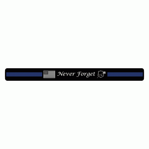 Never Forget Blue Line (rose, shield) Bracelet 7"